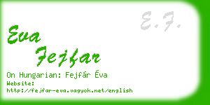 eva fejfar business card